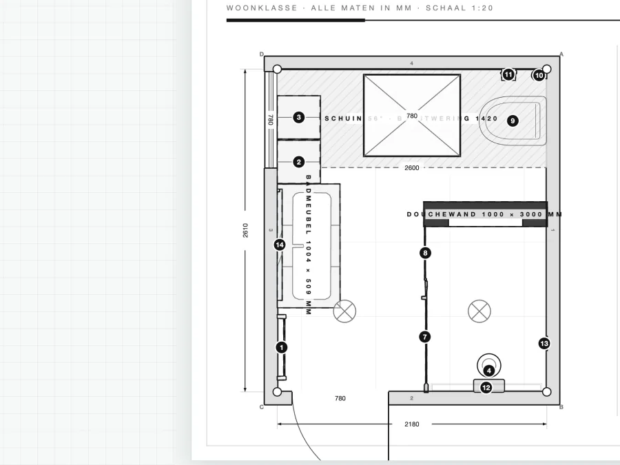 CAD-tekening en maatvoering
